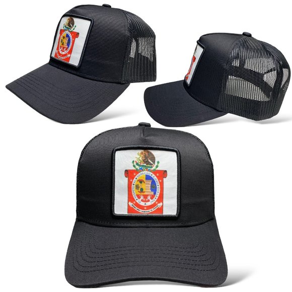 Gorra Bandera de Oaxaca México Bordada, Snapback, Negra, Visera Curva - Picture 1 of 10